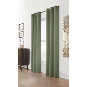 NWT Thermalogic Top Room Darkening Curtain 2-PC. Panels Pair Sage Green 80x54